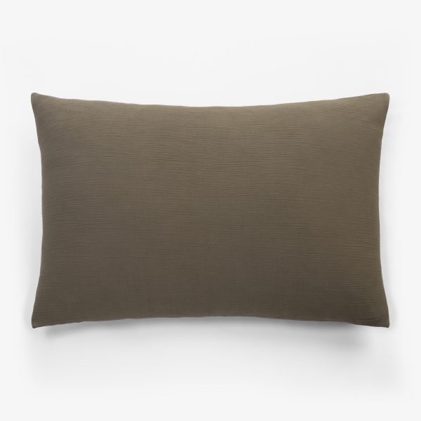 Amity home jenski sham in olive green   crinkled gauze texture