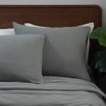 Amity home jenski duvet cover in stone   crinkled gauze texture