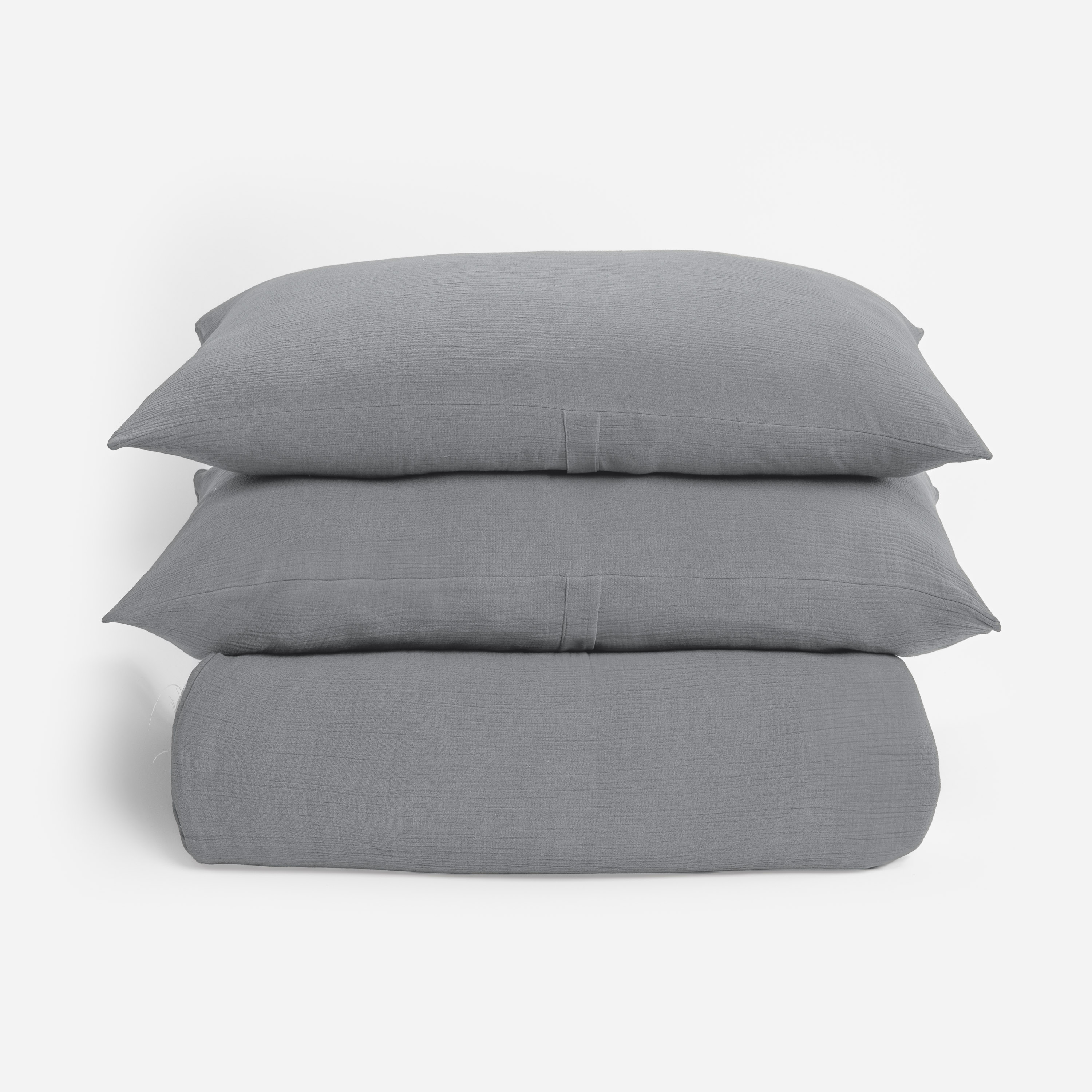 15505smal42 | Amity Home Amity home jenski duvet cover in stone crinkled muslin texture