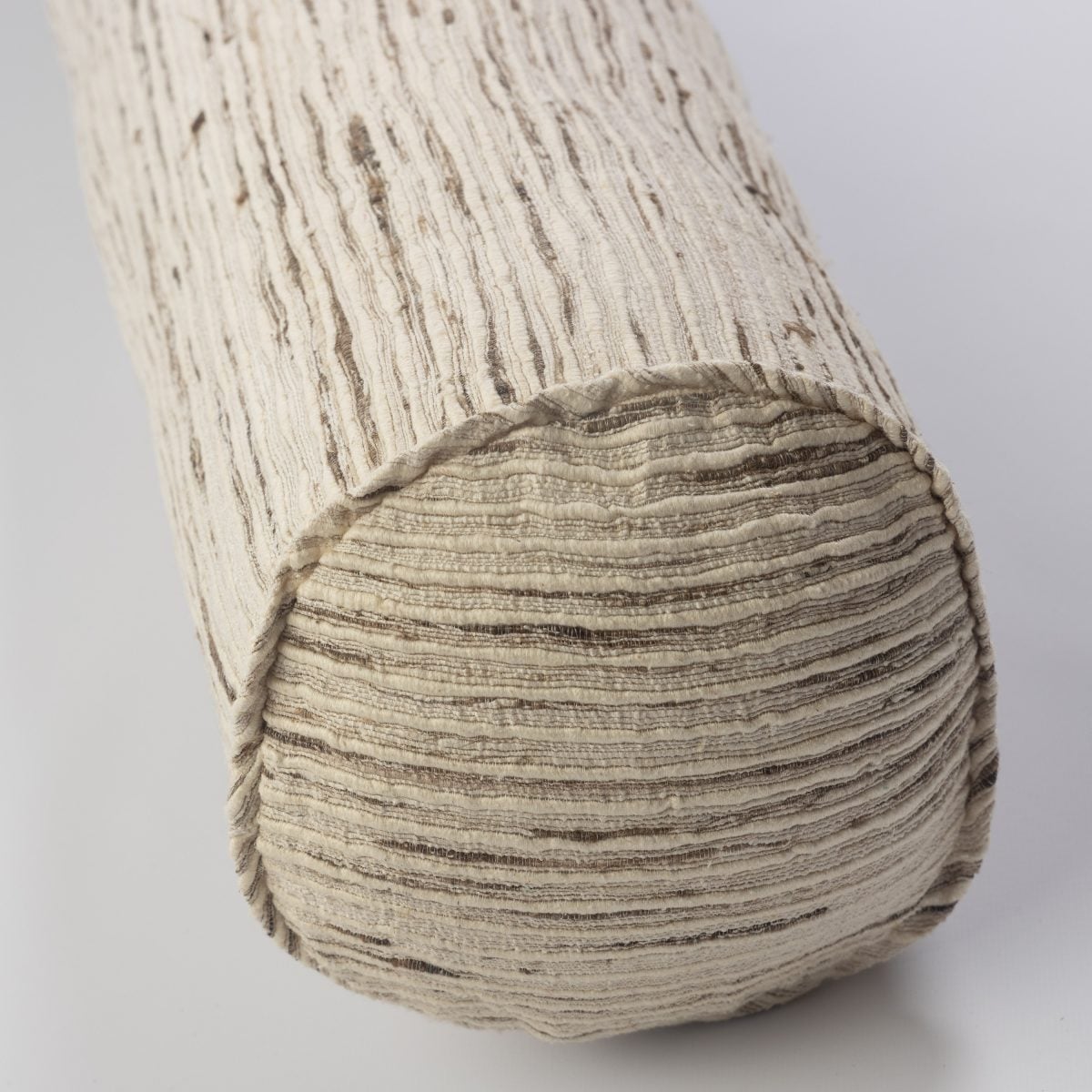 Amity home duriel tube pillow in ivory   slubbed woven texture