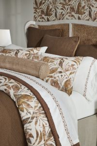 Amity home frida  maegan collection in brown  cream   botanical print bedding