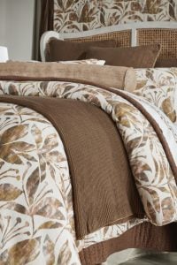 Amity home frida duvet set in earthy tones   painterly botanical print