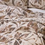 Amity home frida duvet set in earthy tones   organic leaf pattern