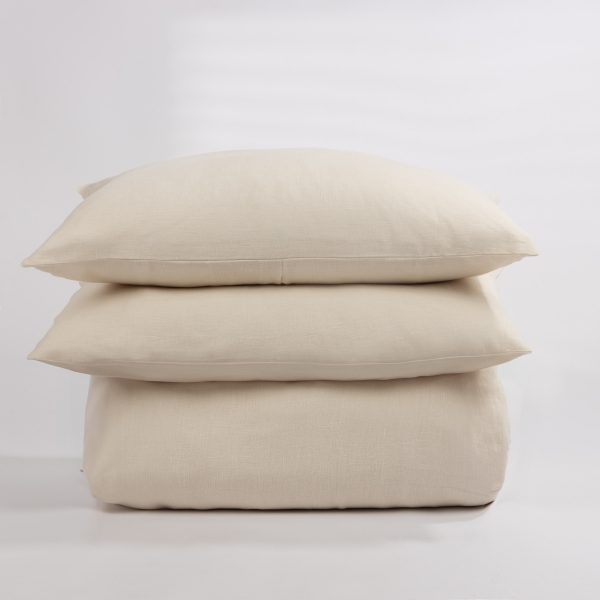 Amity Home Manoli Duvet Cover in Ivory - Linen-look Texture
