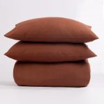 Amity home manoli duvet cover set in clay   soft linen texture