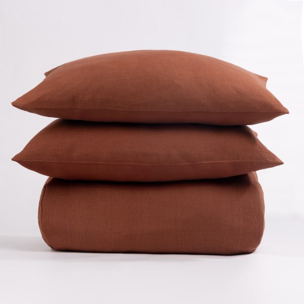 Amity Home Manoli Duvet Cover Set in Clay - Soft Linen Texture