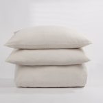 Amity home manoli duvet cover in white   natural linen texture