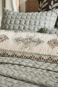 Amity home claudia quilt in cypress   textured block quilting
