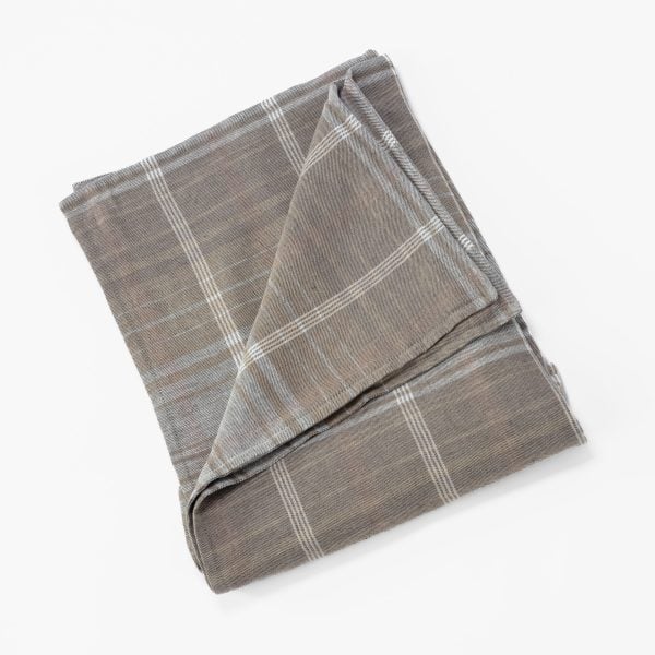 Amity home barber duvet cover in mineral plaid   soft woven texture