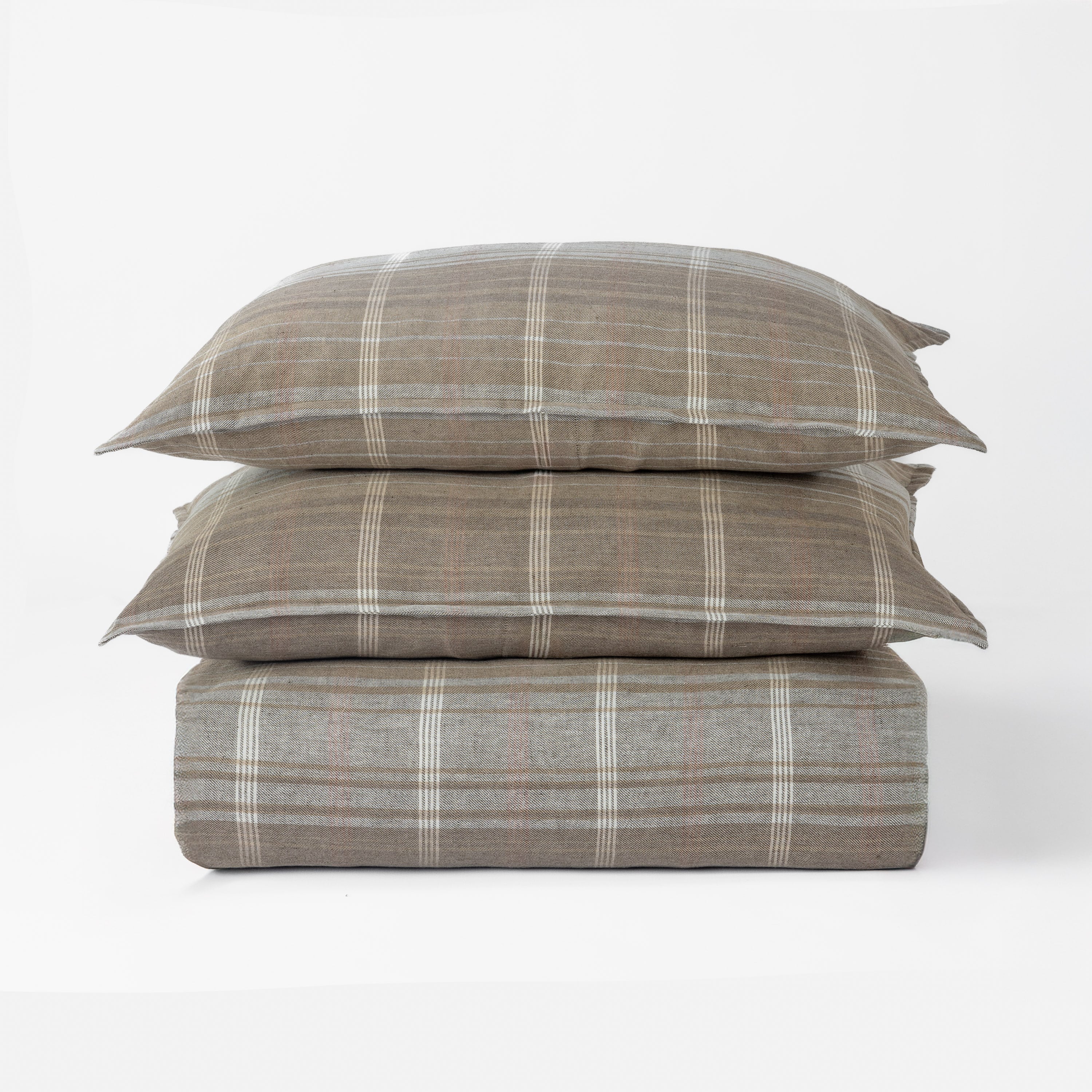15521mal18 | Amity Home Amity home barber duvet cover in mineral earthy plaid weave