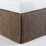 Amity home bruno bed skirt tobacco   tailored pinstripe fabric