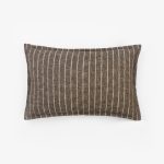 Amity home bruno lumbar pillow in tobacco   fine stripe pattern