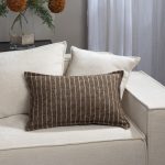 Amity home bruno lumbar pillow in tobacco   vertical striped texture