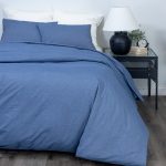 Amity home soma duvet cover in blue chambray   soft chambray texture
