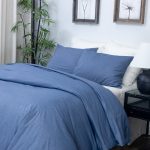 Amity home soma duvet cover in blue chambray   soft chambray texture