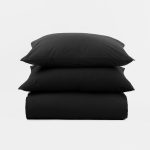 Amity home soma duvet cover in charcoal   soft fabric texture