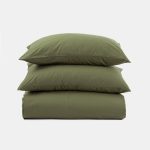 Amity home soma duvet cover in kale   soft cotton texture