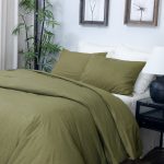 Amity home soma duvet cover in kale   soft linen texture