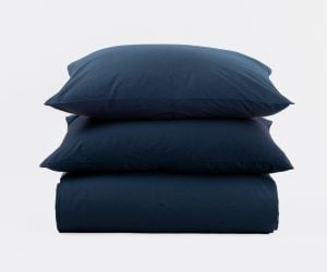 Amity home soma duvet cover king set in navy   smooth fabric