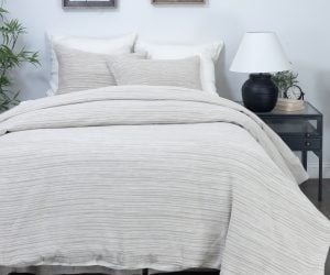 Amity home gill duvet cover in natural   subtle horizontal stripes