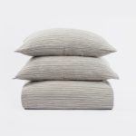 Amity home gill duvet cover in natural   textured stripe weave