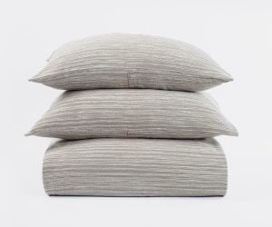 Amity home gill duvet cover in natural   textured stripe weave