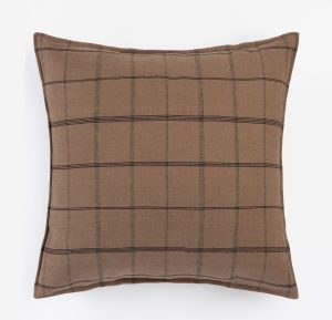 Amity home nelson sham in copper euro   woven grid pattern