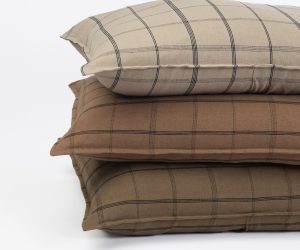 Amity home nelson duvet cover in beige and brown   plaid pattern