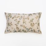 Amity home elissa pillow long bolster in natural floral print   delicate floral pattern