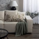 Amity home elissa pillow long bolster in natural floral   botanical print