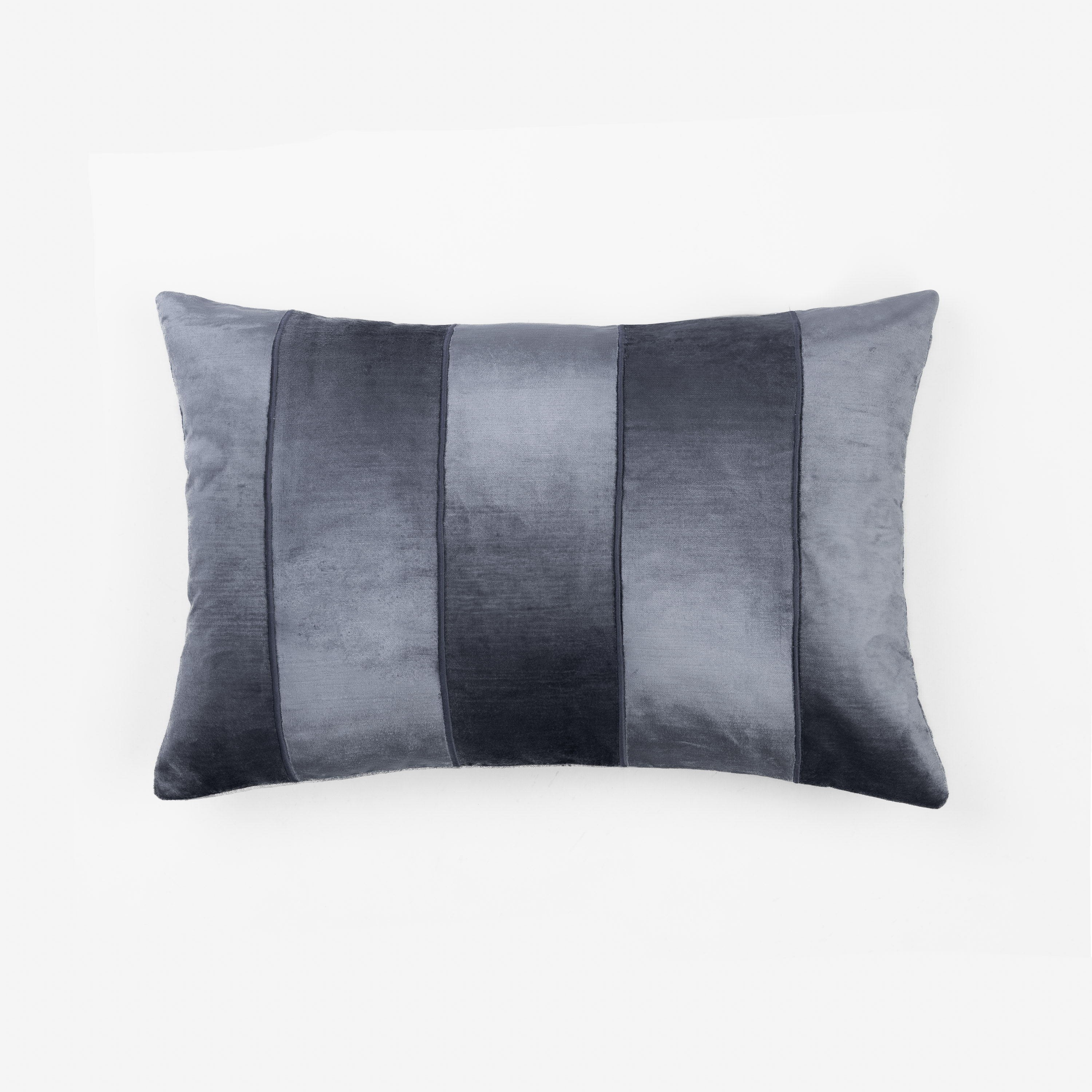 15542blm25 | Amity Home Amity home layla lumbar pillow in steel blue tonal velvet stripes