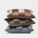 Amity home layla lumbar pillow in copper   paneled velvet texture