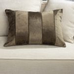 Amity home layla lumbar pillow in tobacco   velvet stripe design