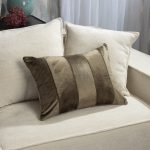 Amity home layla lumbar pillow in tobacco   vertical velvet stripes
