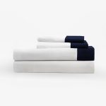 Amity home camden sheet set in white and blue   two tone design