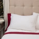 Amity home camden sheet set in red   elegant contrast border
