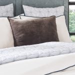 Amity home tyne linen ivory steel blue emb sheet set   geometric embroidered pillows