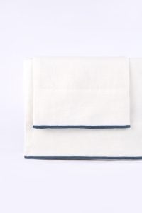 Amity home tyne linen sheet set in ivory steel blue   embroidered edge