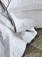 TYNE LINEN WHITE-CHARCOAL EMB SHEET SET