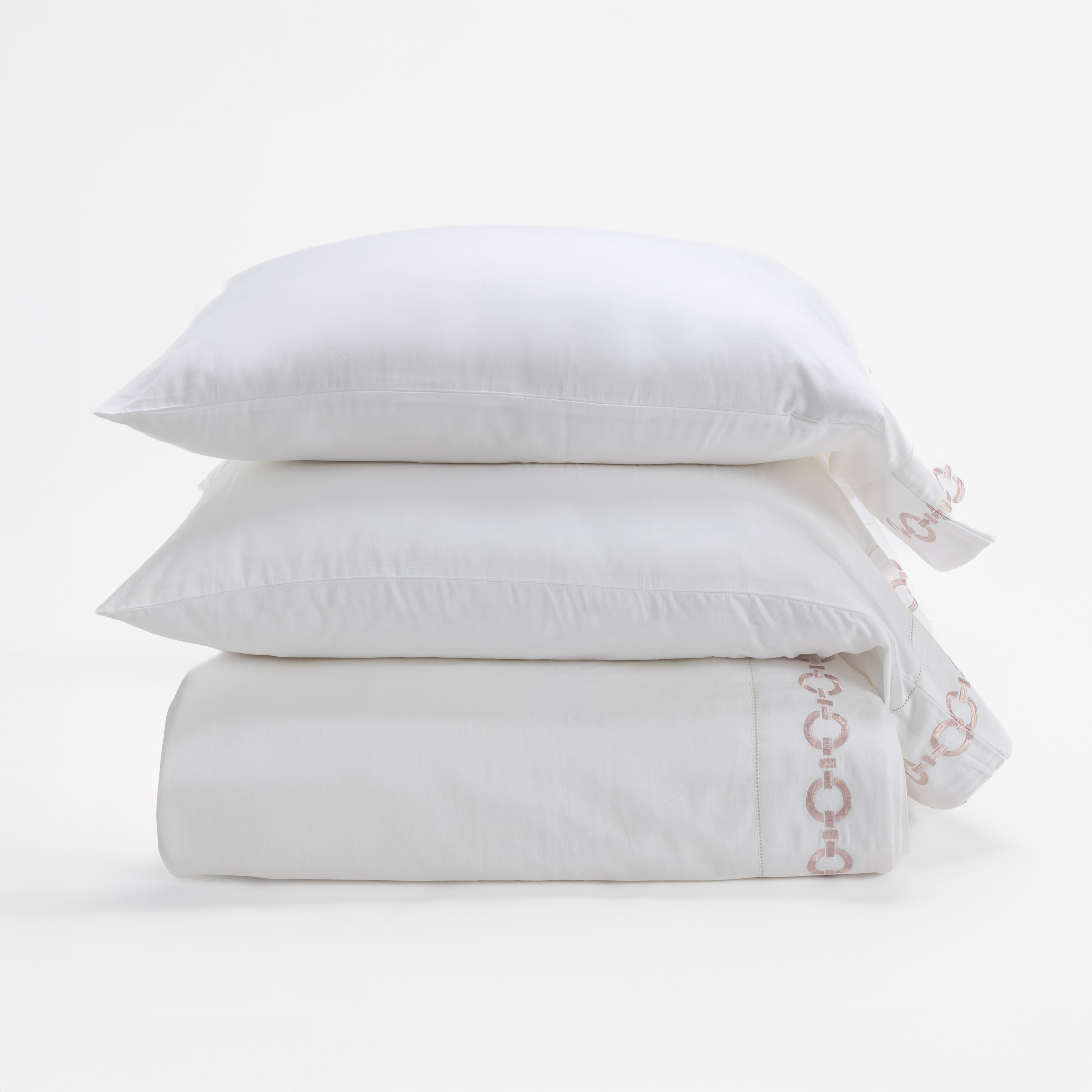 17201p87 | Amity Home Amity home bellagio sheet set in embroidered petal pink elegant chain stitching