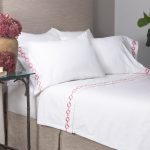 Amity home bellagio sheet set in white   seaglass chain embroidery