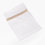 Amity home savona sheet set in white with caramel   embroidered stripes