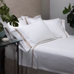 Amity home savona sheet set in white   caramel embroidered border