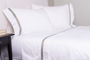 Amity home savona sheet set in white   embroidered laurel border