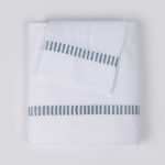 Amity home savona sheet set in embroidered limestone   elegant border