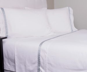 Amity home savona sheet set in whitelimestone   elegant embroidered stripe