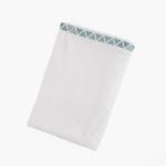 Amity home turin sheet set in white   teal triangle embroidery