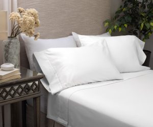 Amity home murano sheet set in white   hemstitched detail