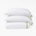 AMALFI SHEET SET, EMBROIDERED LEMONGRASS
