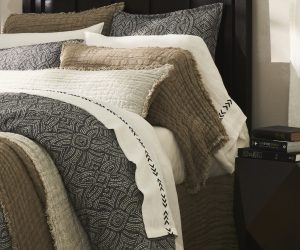 Amity home kith sheet set in asphalt   geometric pattern